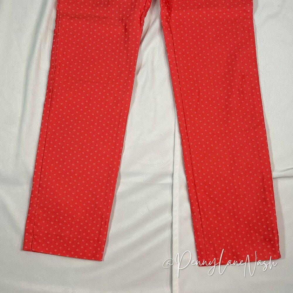 Eric Stella Mid-Rise Side Zipper Dotted Pants Size 6 Coral - Picture 3 of 15